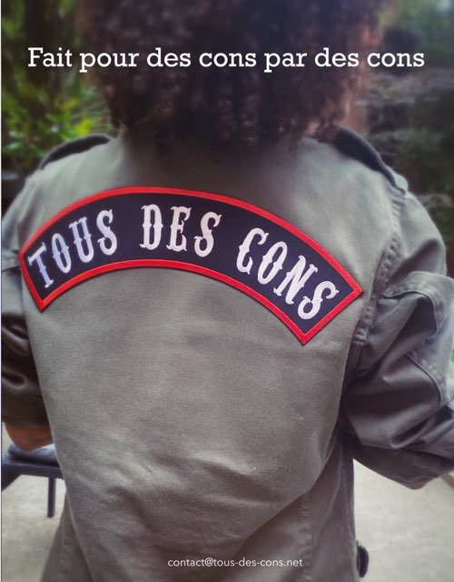 veste unisex vintage kaki "tous des cons"